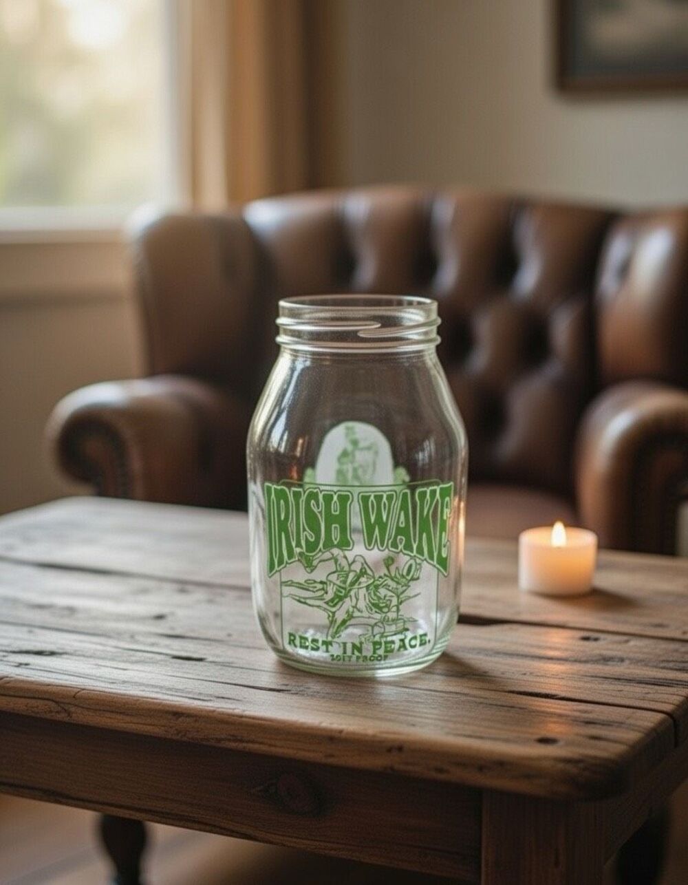Irish Wake Beer Jar Glass McGuires Irish Pub Pensacola Destin Florida